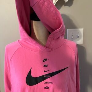 Nike Vibrant Pink Hoodie with Black Swoosh